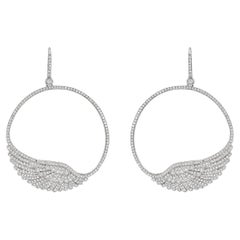 Garrard Boucles d'oreilles à ailes classiques en or blanc et diamants