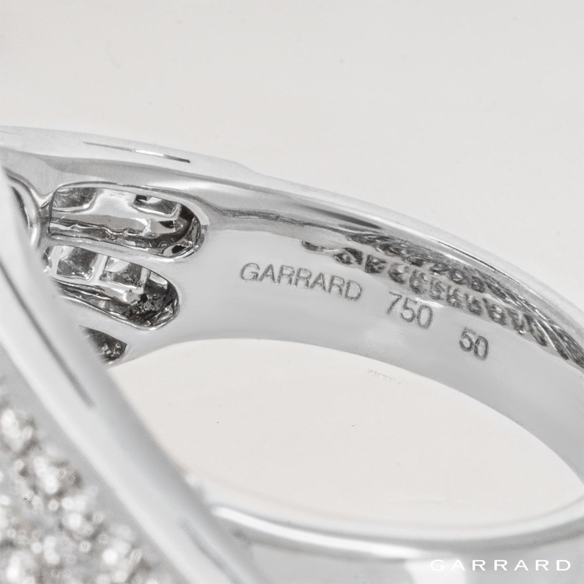 Women's or Men's Garrard White Gold Wings Classic Large Diamond Ring For Sale