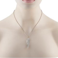 Garrard Wings 18K White Gold 1.35ct Diamond Pendant Necklace GA14-012226