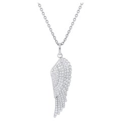 Garrard Wings 18K White Gold 1.35ct Diamond Pendant Necklace GA14-012226