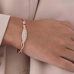 Garrard 'Wings Embrace' 18 Karat Rose Gold and White Diamond Bangle