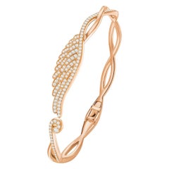 Garrard 'Wings Embrace' 18 Karat Rose Gold and White Diamond Bangle