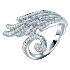 Garrard 'Wings Embrace' 18 Karat White Gold and White Diamond Wrap Ring