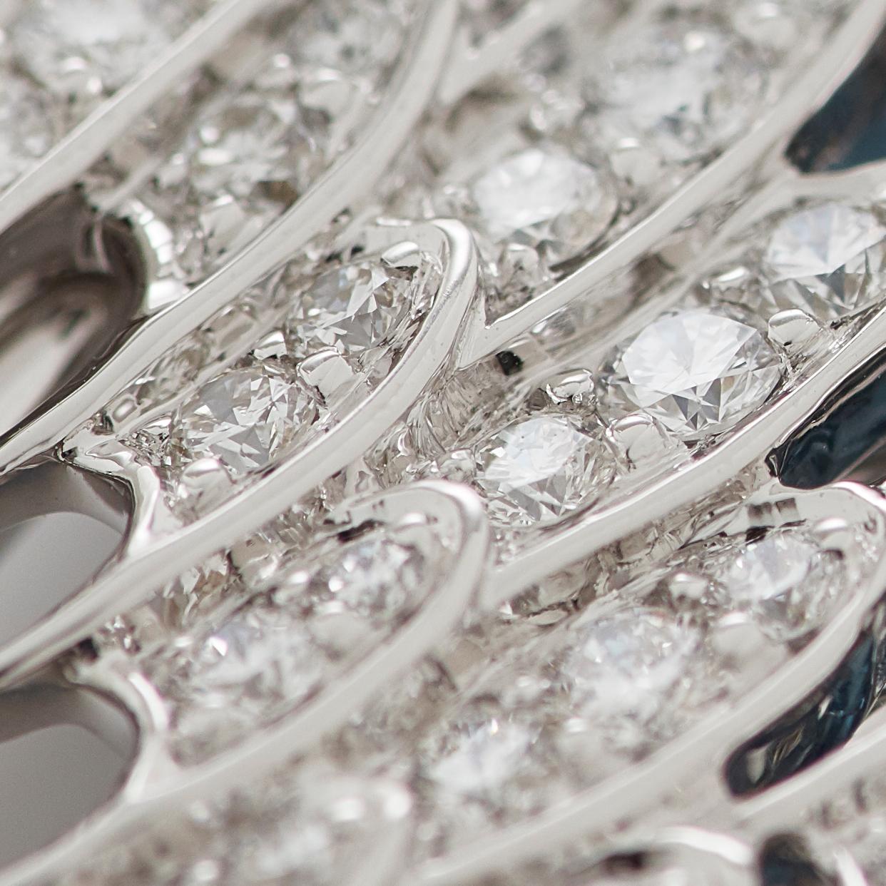 Garrard 'Wings Embrace' 18 Karat White Gold Diamond Aquamarine Double Pendant For Sale 4