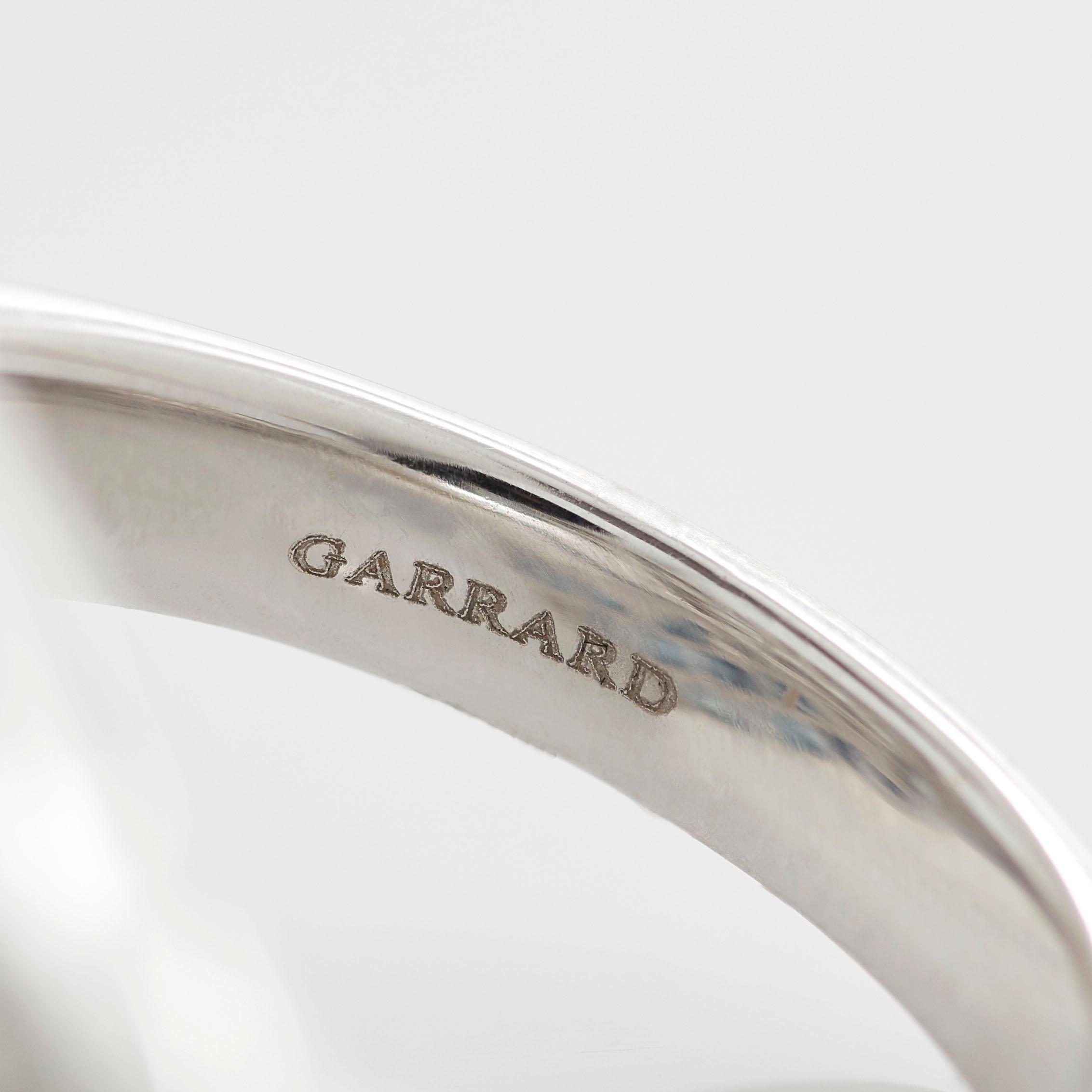 Garrard 'Wings Embrace' 18 Karat White Gold White Diamond Aquamarine Ring For Sale 8