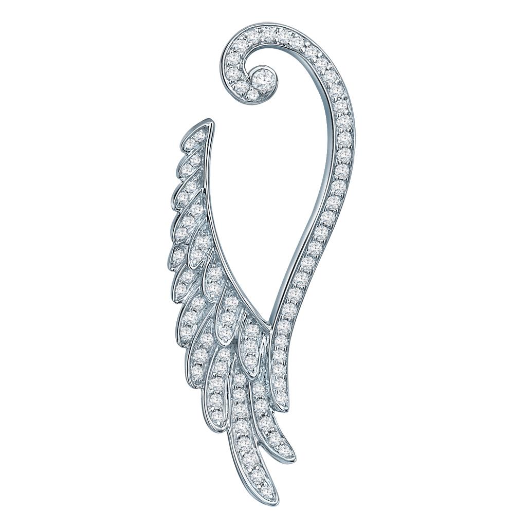 A pair of 18 karat white gold drop earrings from The House of Garrard Wings Embrace collection set with 160 round white diamonds weighing 0.85 carats. The earring measures 3.6cm in length.
160 round white diamonds weighing 0.85 carats
Gold weight