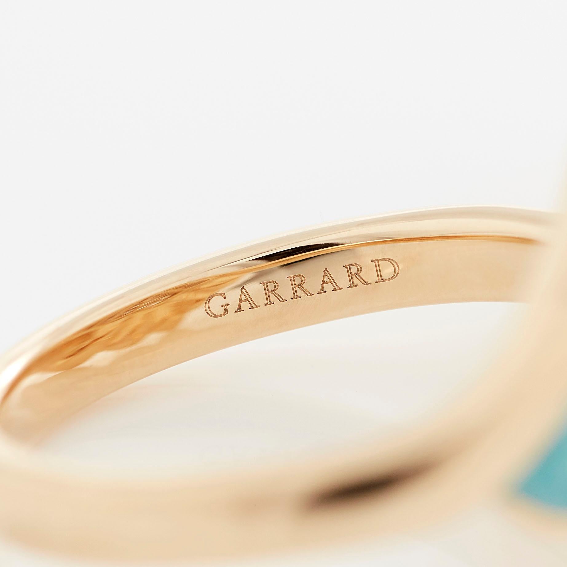 Garrard 'Wings Reflection' 18 Karat Yellow Gold White Diamond and Enamel Ring For Sale 2