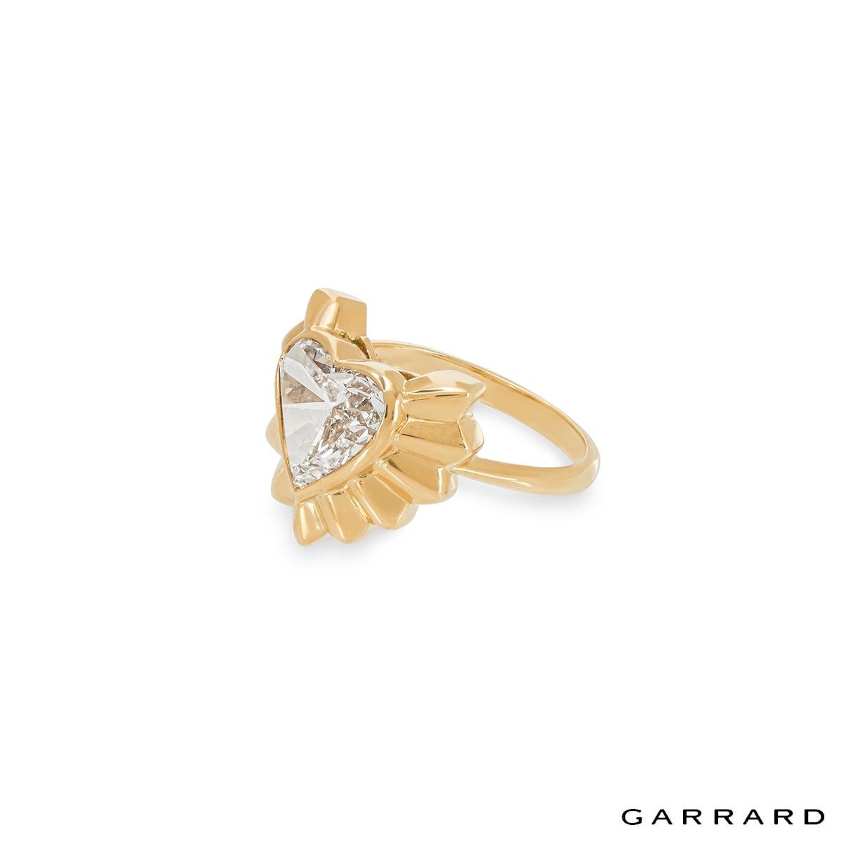 Heart Cut Garrard Yellow Gold Heart Shaped Diamond Engagement Solitaire Ring 2.68 Cts
