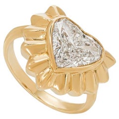 Garrard Yellow Gold Heart Shaped Diamond Engagement Solitaire Ring 2.68 Cts