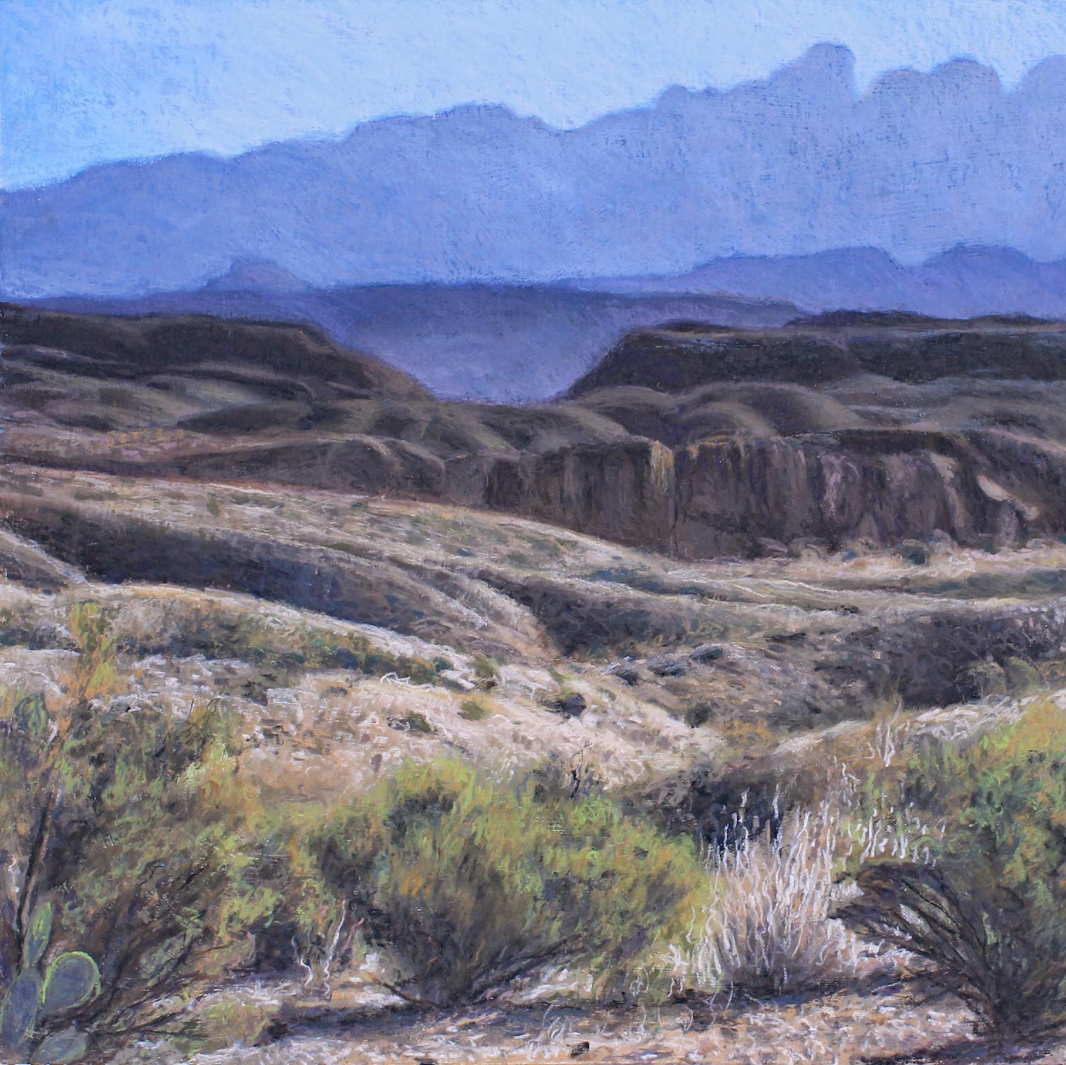  Big Bend, Texas Landscape, Pastel, Landscape, Framed, Mexico Free Shipping - Painting by Garrett Middaugh