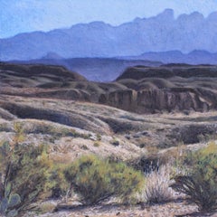 Big Bend, Texas Landscape, Pastel, Landscape, Framed, Mexico Free Shipping