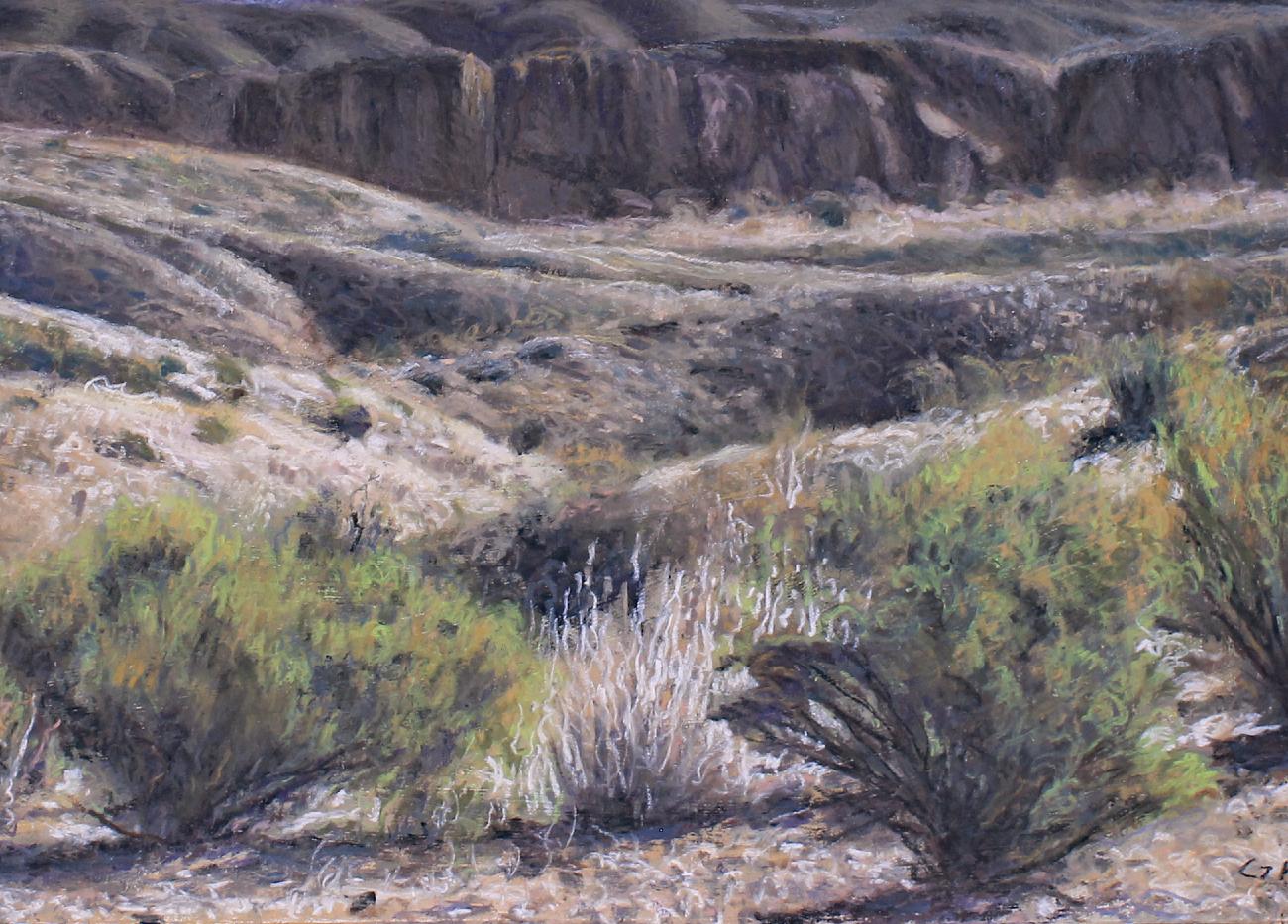  Big Bend, Texas Landscape, Pastel, Landscape, Framed, Mexico Free Shipping - American Realist Painting by Garrett Middaugh