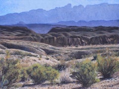 Big Bend, Paisaje de Texas, Pastel, Paisaje, Enmarcado, México Envío gratuito