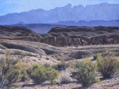  Big Bend, Texas Landscape, Pastel, Landscape, Framed, Mexico Free Shipping