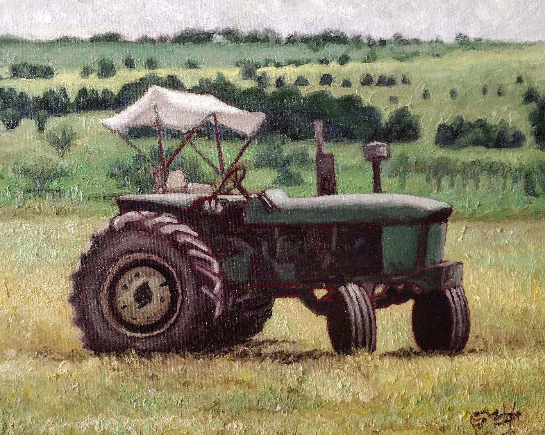 Intersezione  18x14, olio su pannello Scena di città  Paesaggio in vendita 6