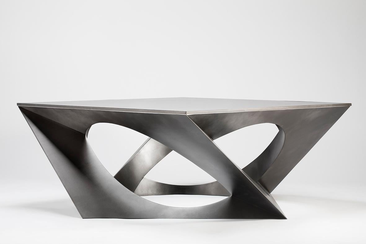 Modern Garrido Tubular Coffee Table in Pale Bronze Finish For Sale