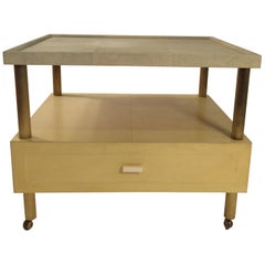 Garrison Rousseau Custom Shagreen and Parchmont Side Table