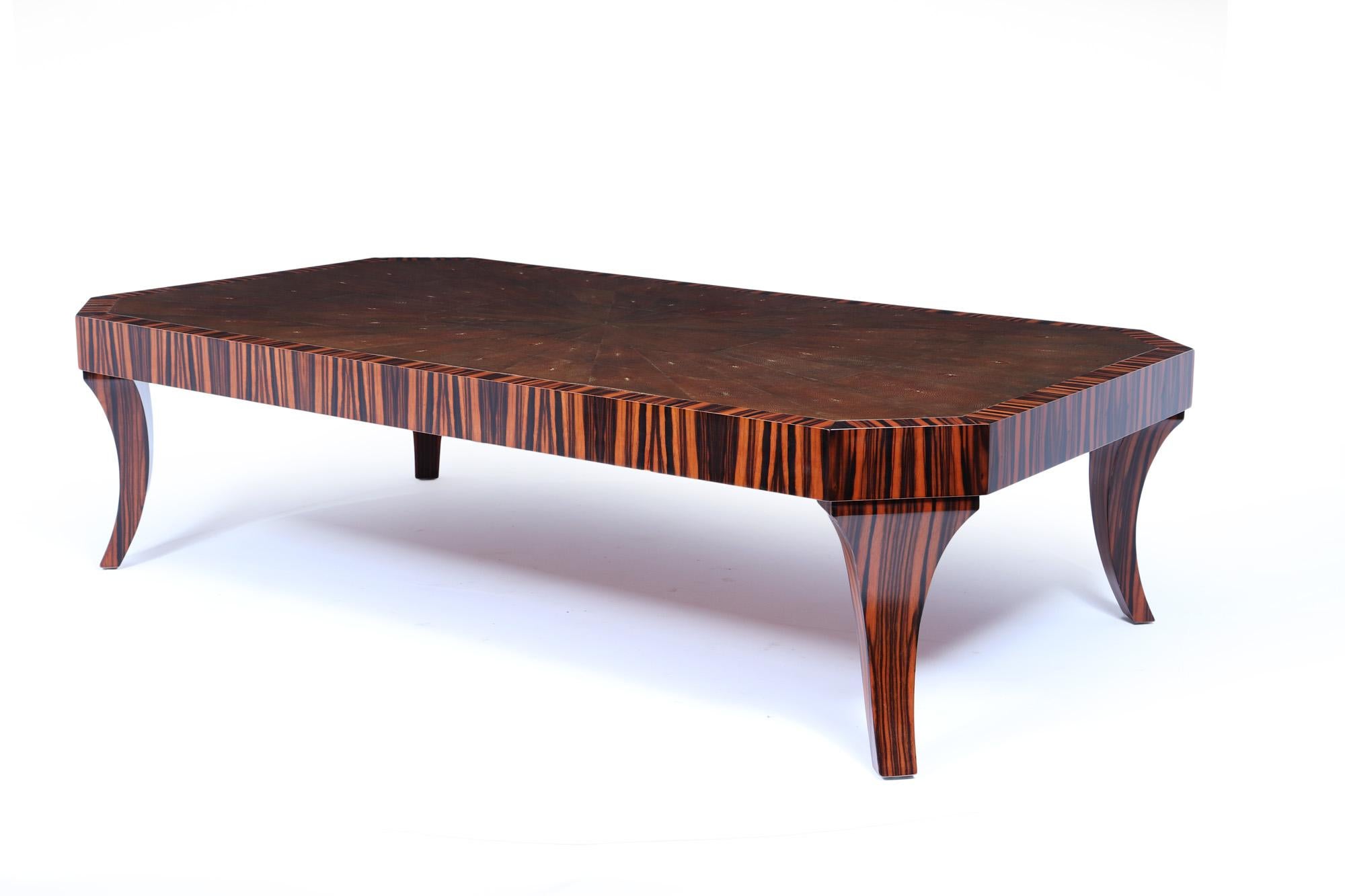 Table basse Garrison Rousseau en macassar et galuchat Bon état - En vente à Paddock Wood Tonbridge, GB
