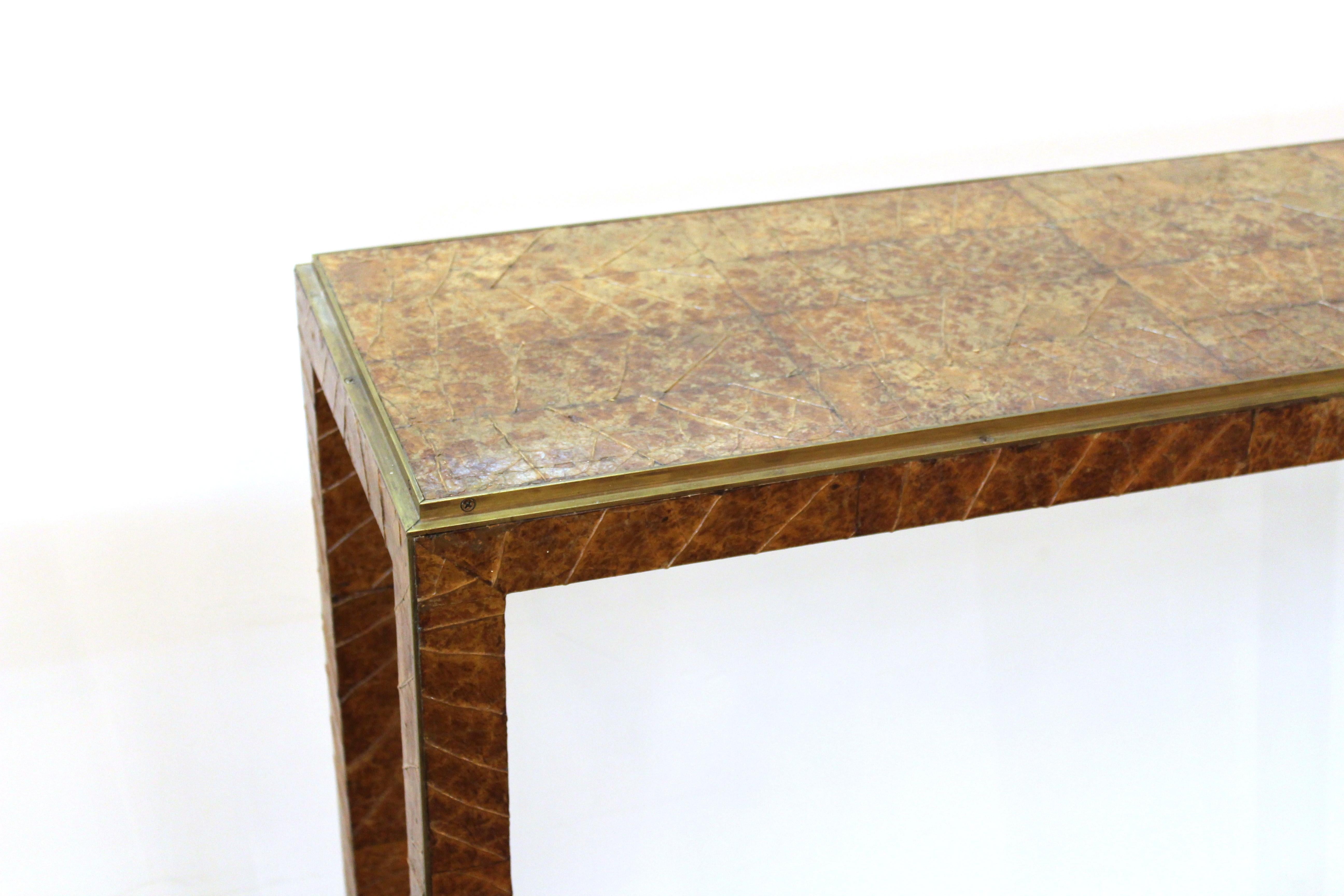 Unknown Garrison Rousseau Modern Tobacco Leaves Console Table