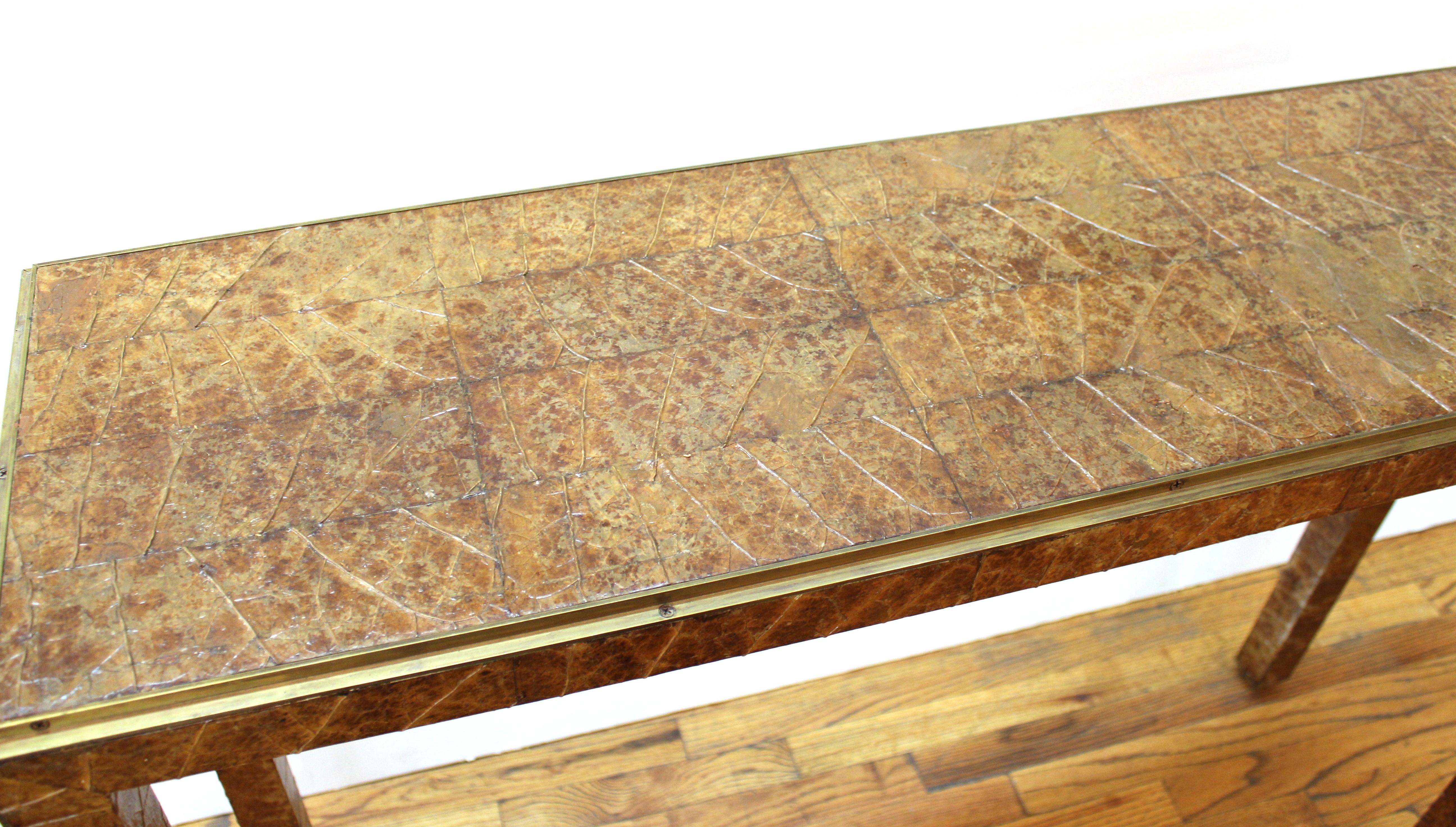 Garrison Rousseau Modern Tobacco Leaves Console Table In Good Condition In New York, NY