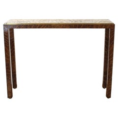 Vintage Garrison Rousseau Modern Tobacco Leaves Console Table