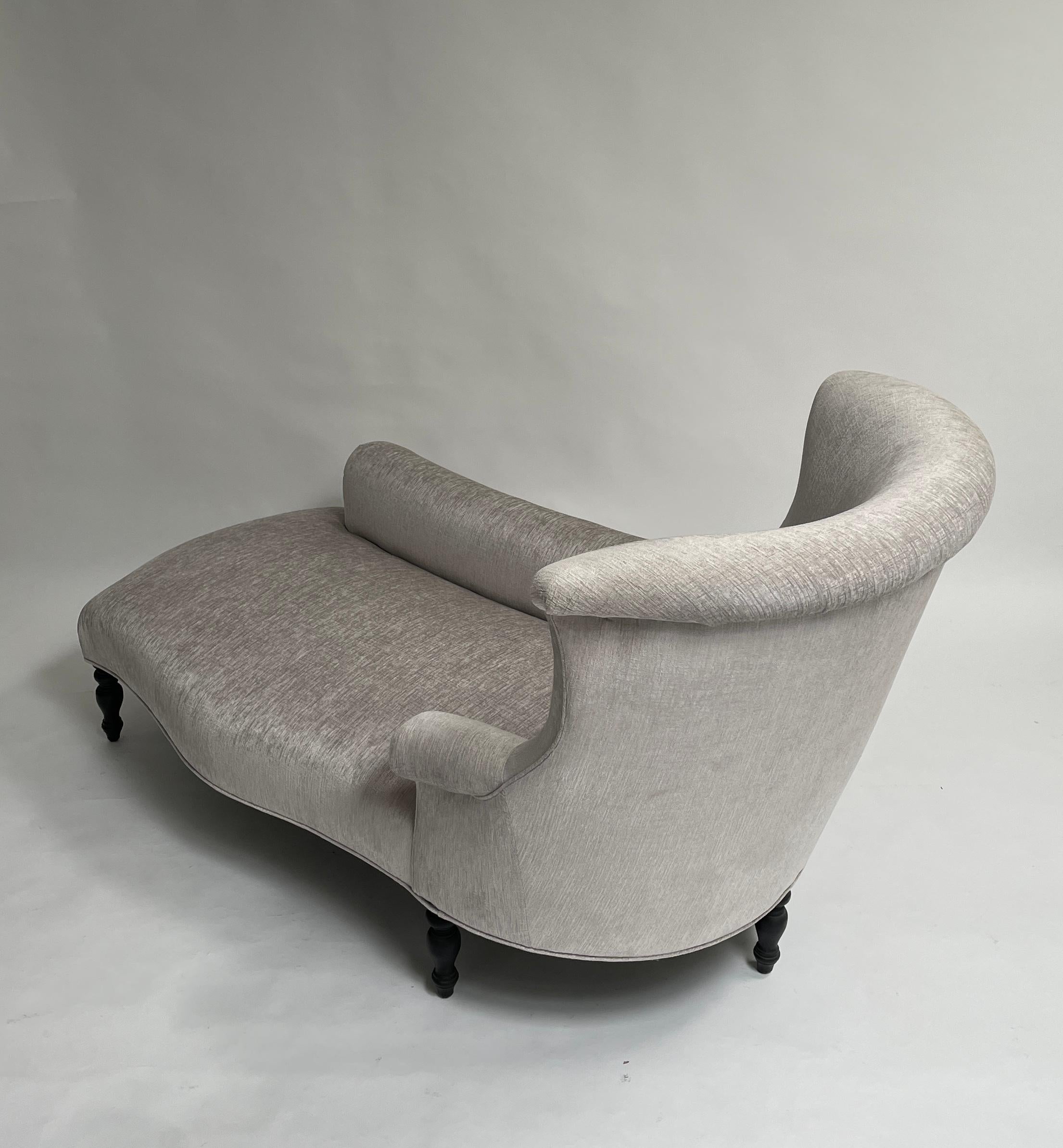 Upholstery Garronne Chaise Lounge by Bourgeois Boheme Atelier, Silver For Sale