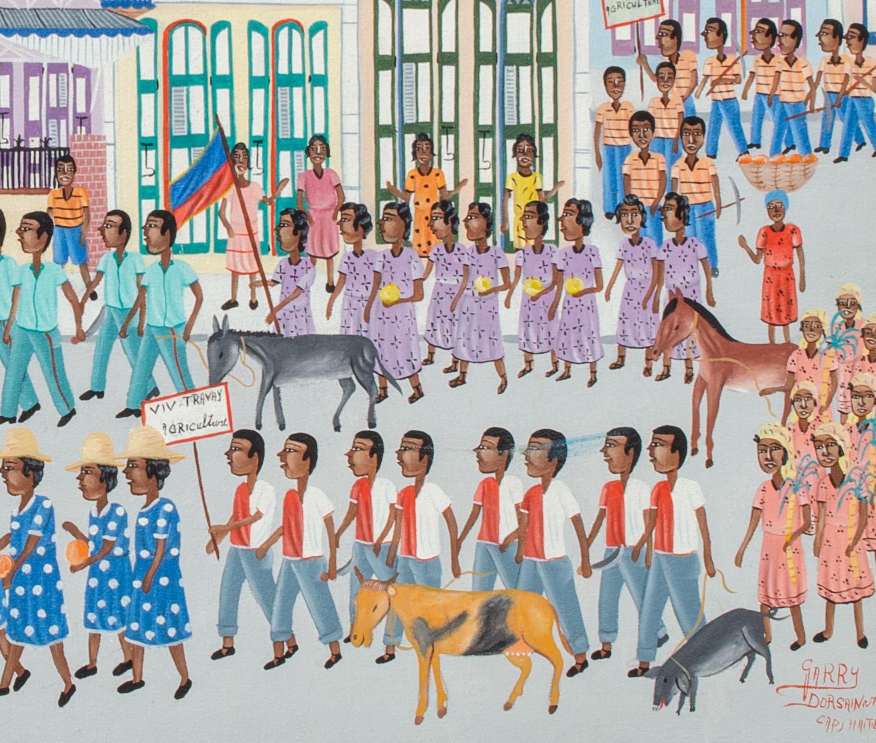Garry Dorsainvil Haitian Artist Street Scene of Cap-Haïtien For Sale 7