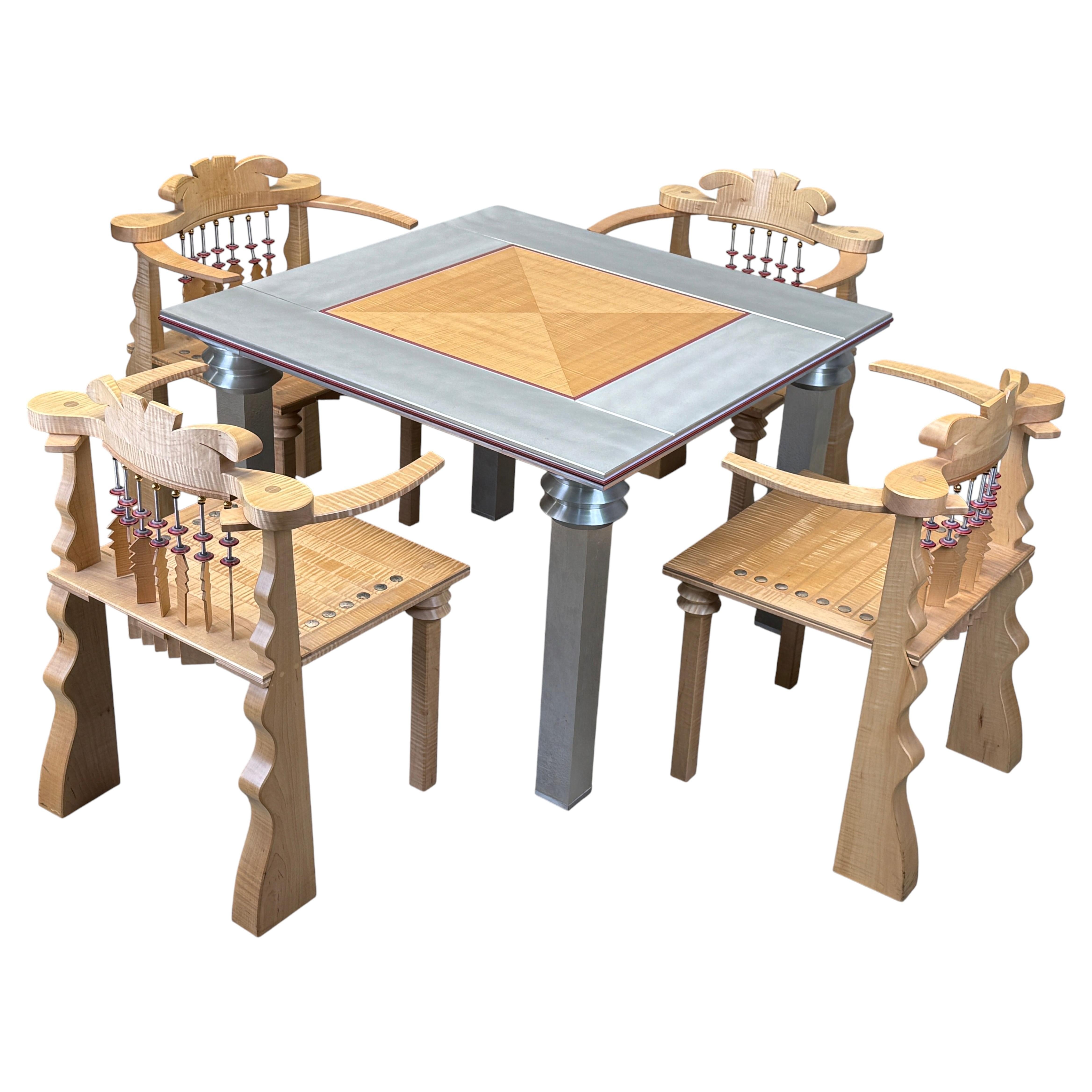 Garry Knox Bennett "Africa Table and Four Chairs For Sale