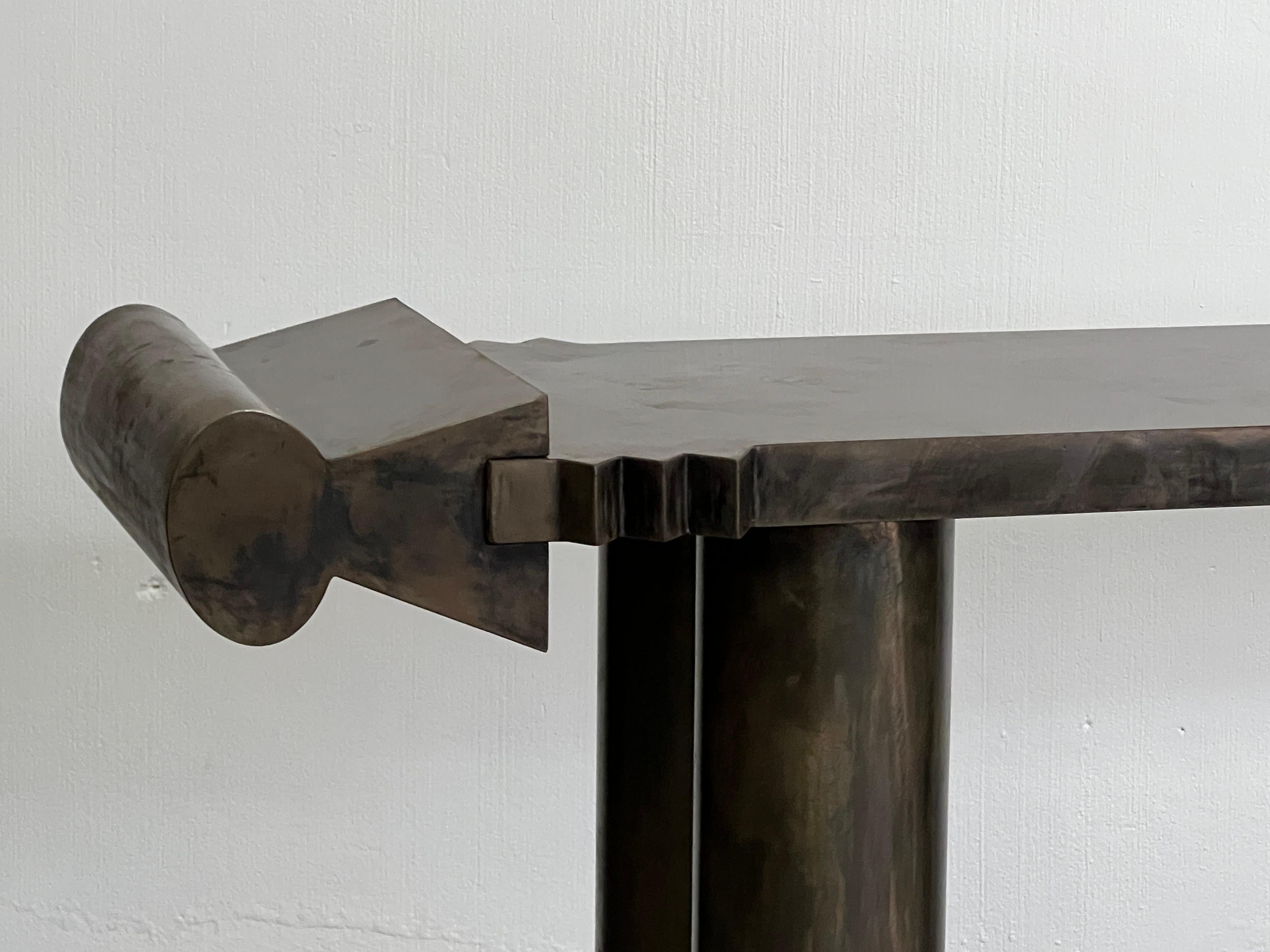Garry Knox Bennett Steel 'Black Freighter' Console Table, 1990 For Sale 6