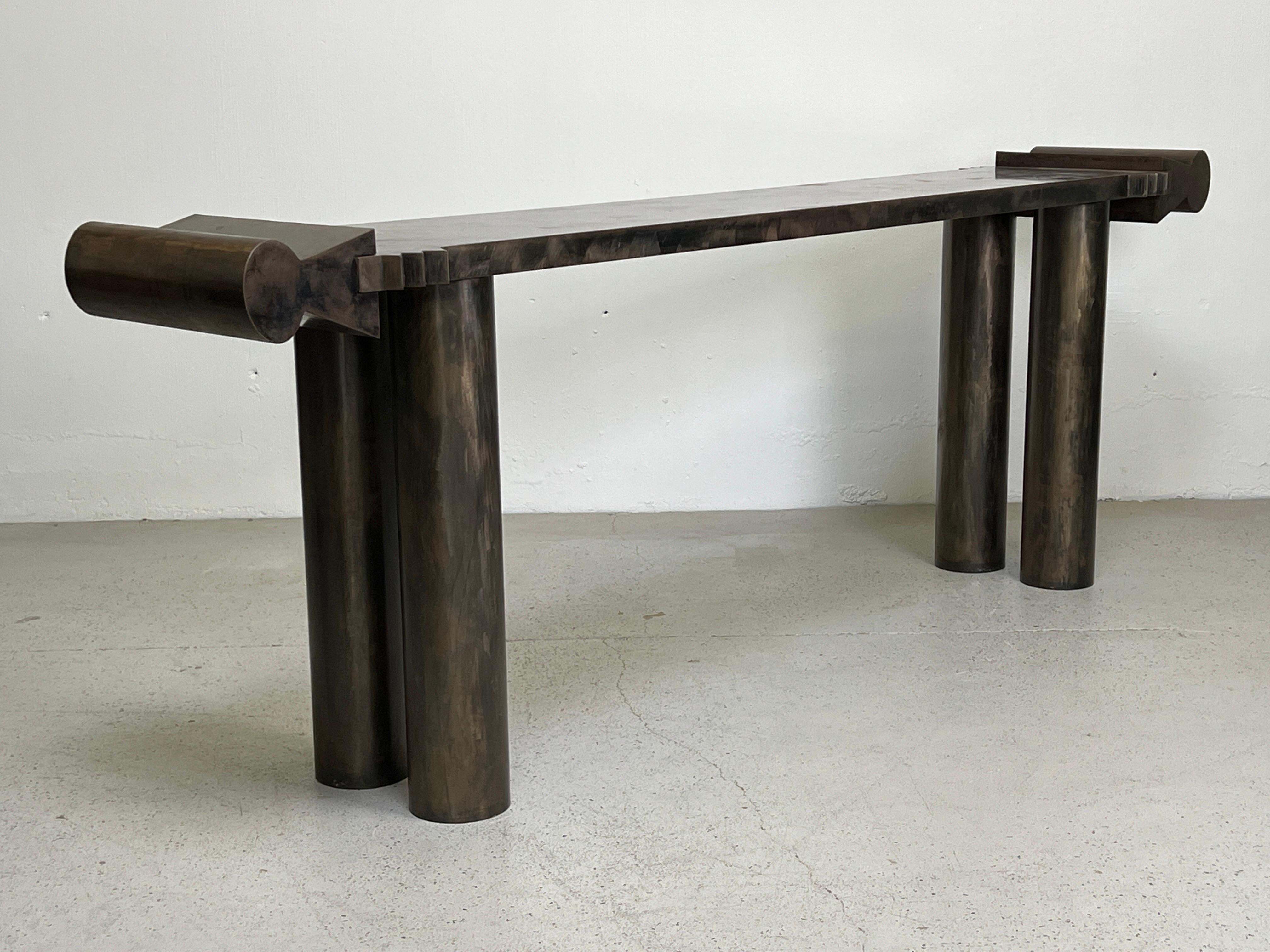 Garry Knox Bennett Steel 'Black Freighter' Console Table, 1990 For Sale 9