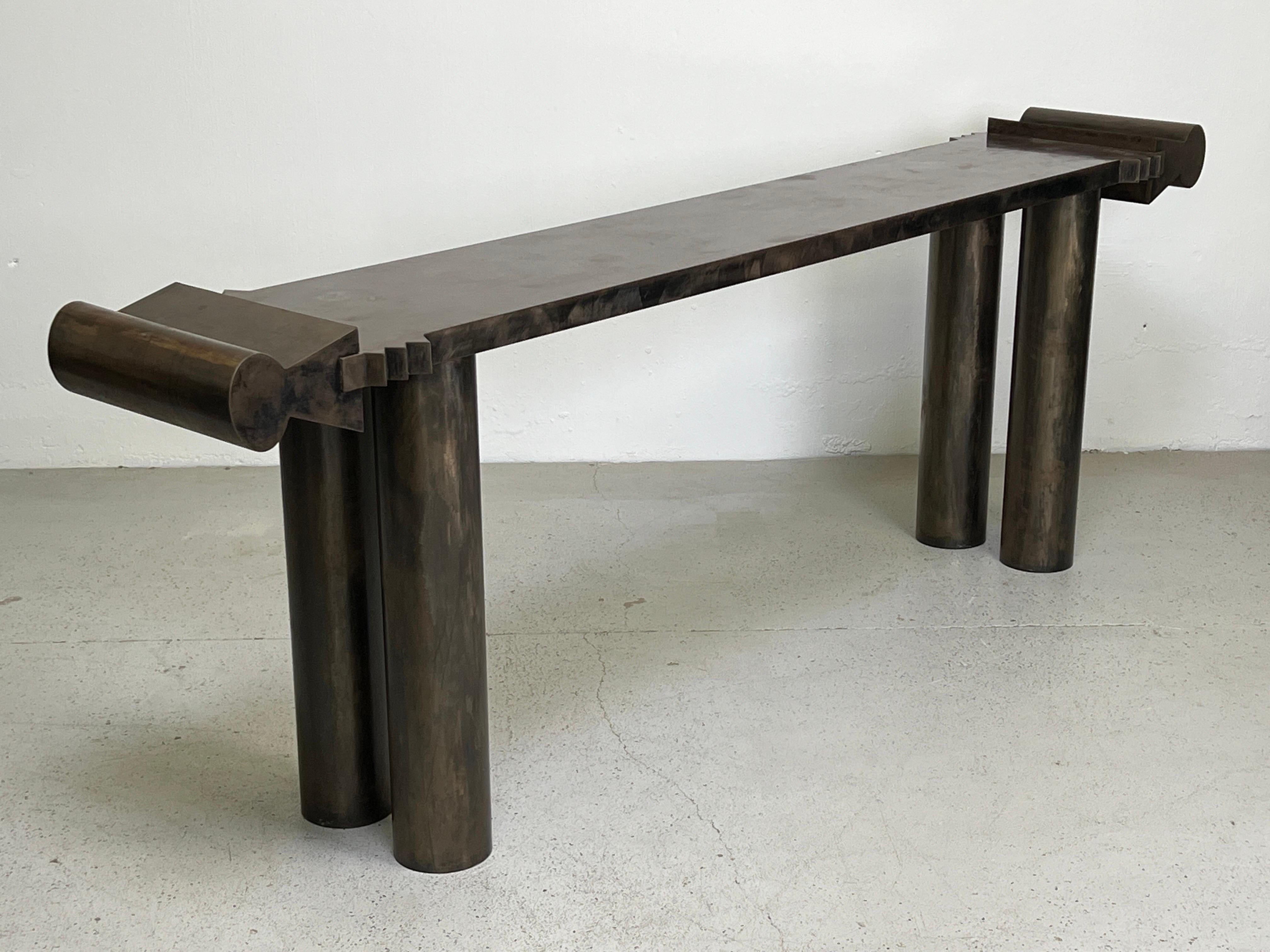 Garry Knox Bennett Steel 'Black Freighter' Console Table, 1990 For Sale 10