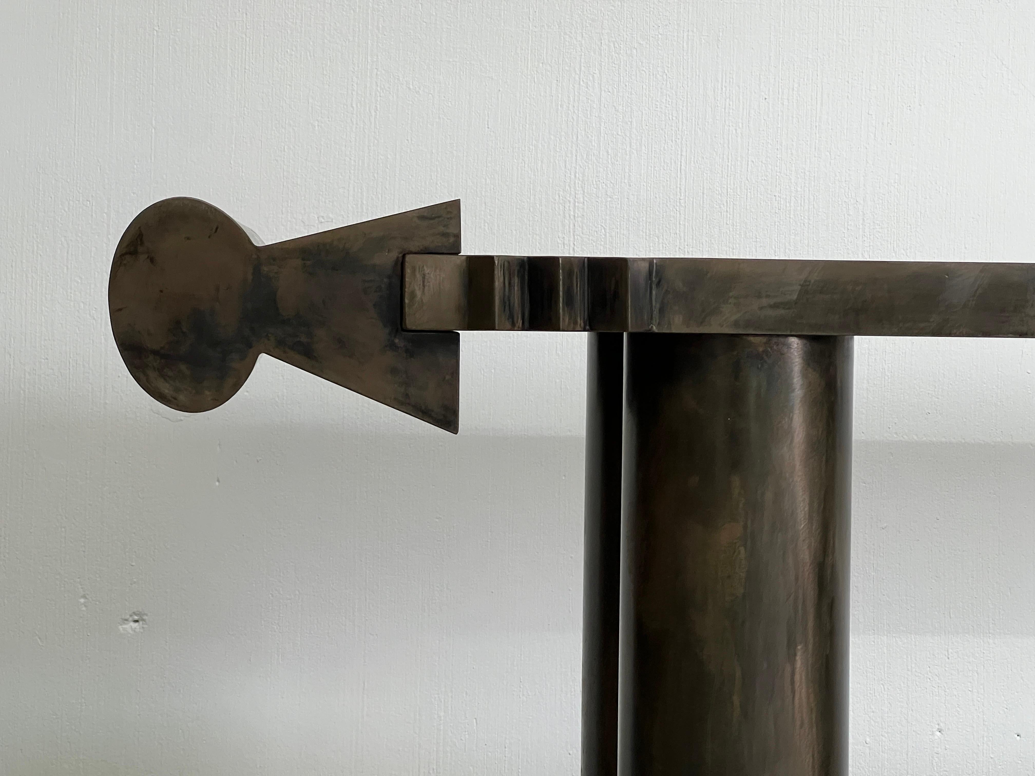 Late 20th Century Garry Knox Bennett Steel 'Black Freighter' Console Table, 1990 For Sale