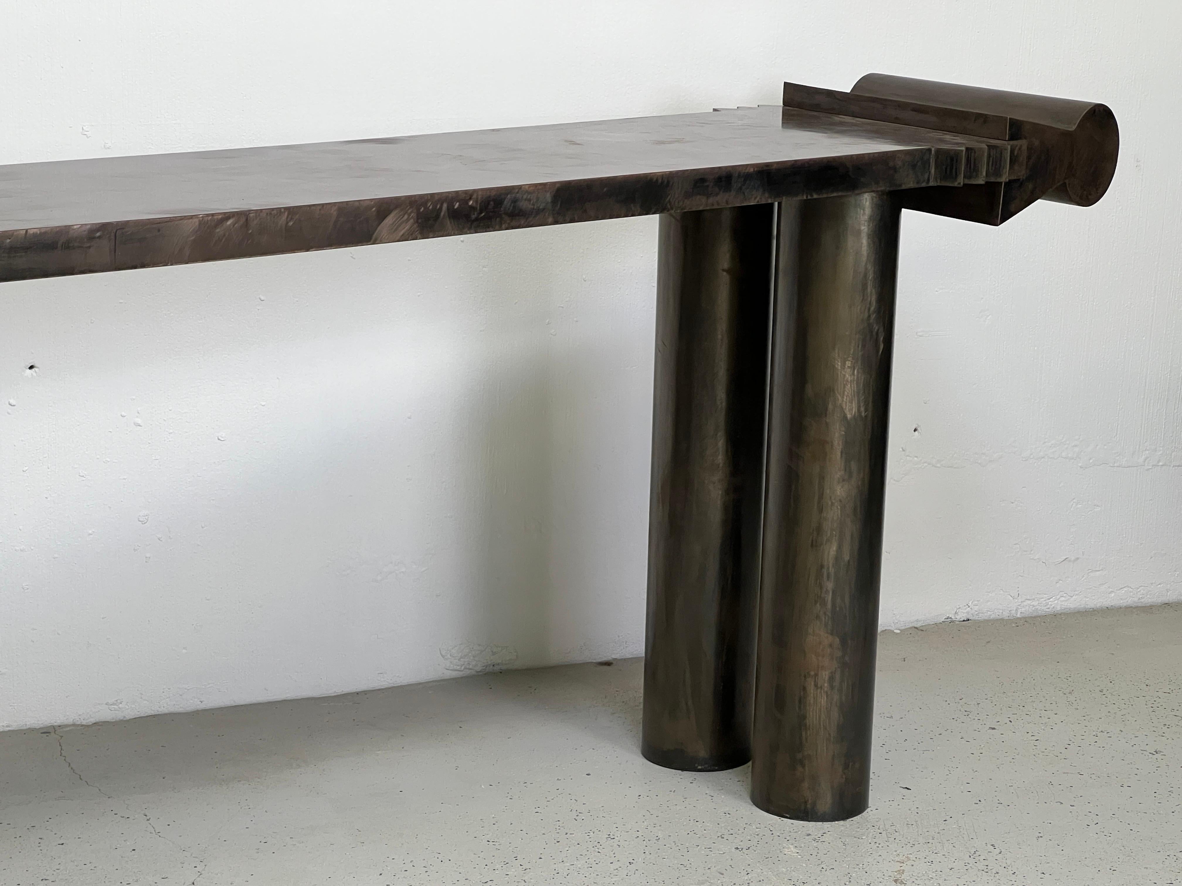 Garry Knox Bennett Steel 'Black Freighter' Console Table, 1990 For Sale 4