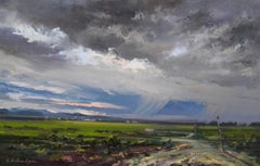 After Rain Landscape Original oil Painting, Ready to Hang