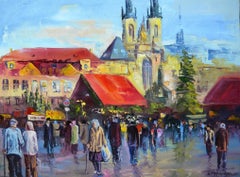 Cityscape Original oil Painting, Ready to Hang