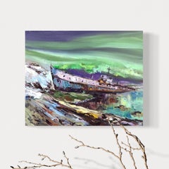 Old Tug Nautical Original oil Painting, Ready to Hang