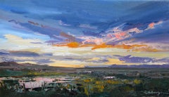 Estanque Paisaje Impresionismo Pintura al óleo original, Lista para colgar