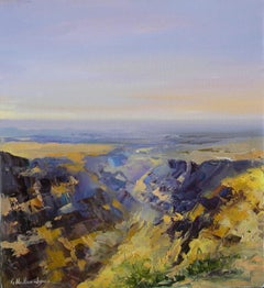 Paysage serpentin Peinture à l'huile originale, prête à être accrochée