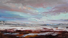 Sky Landscape Original oil Painting, Ready to Hang