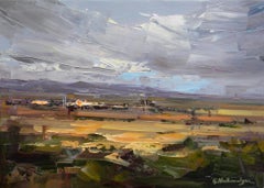 Valley Landscape Original oil Painting, Ready to Hang