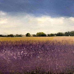 Lavender Original miniature landscape painting Contemporary Impressionism 