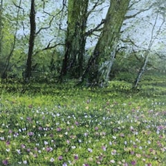 Spring crocus  original landscape miniature painting