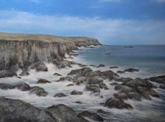 Taking in Views - original landscape seascape realism modern oil painting art