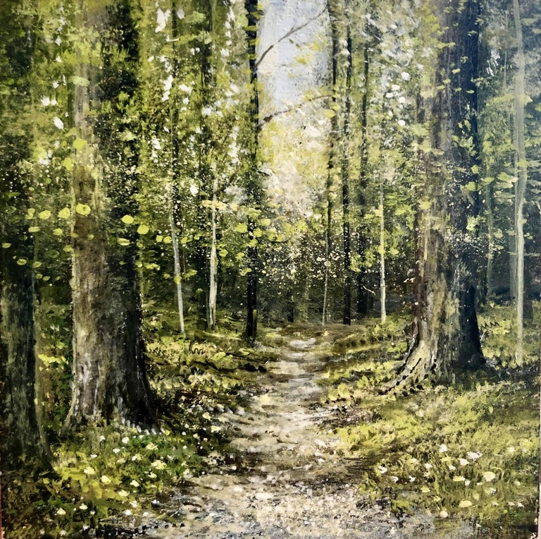 Woodland Path Original Miniature Landscape Painting Contemporary Impressionism