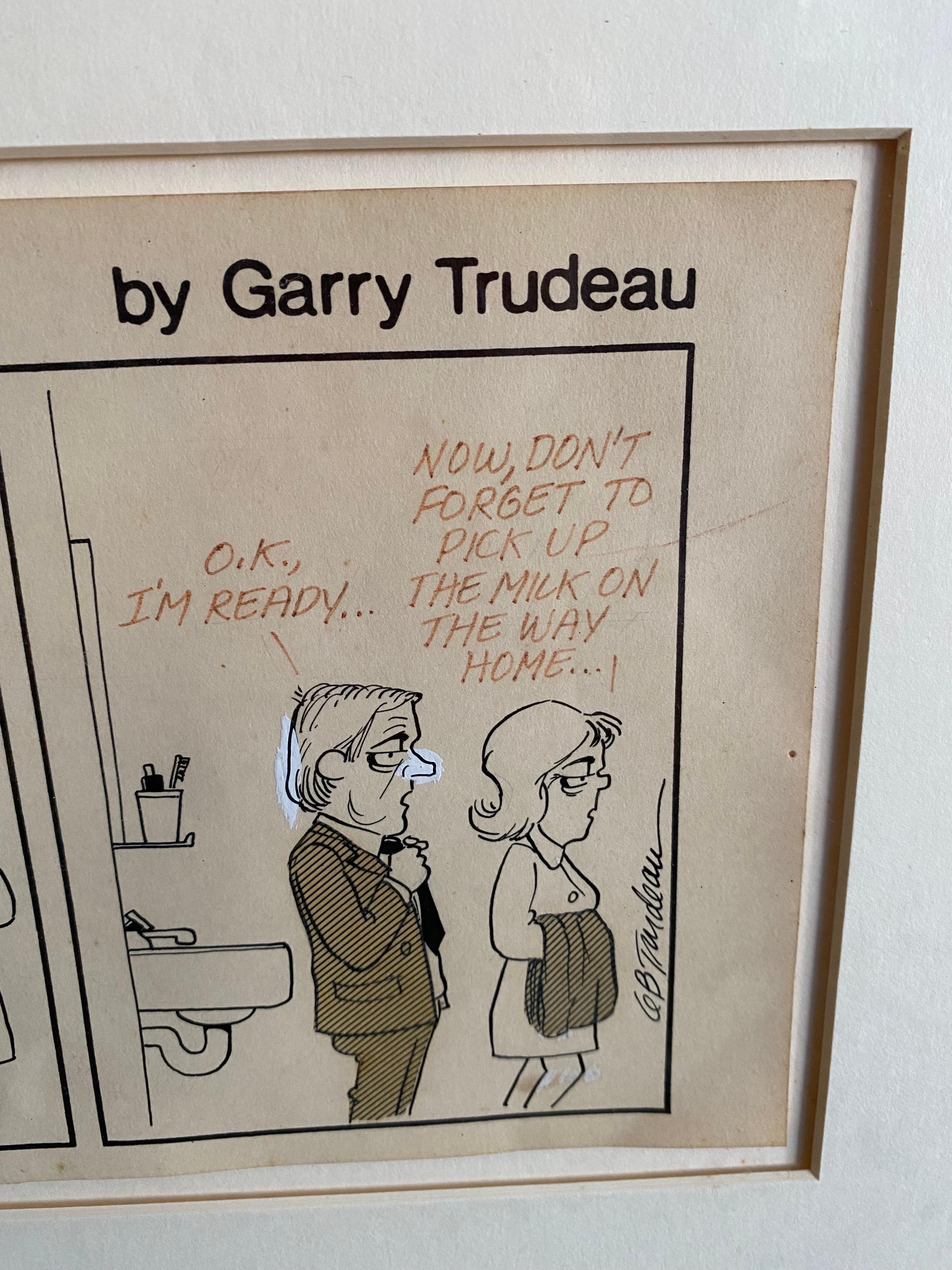 Fin du 20e siècle Garry Trudeau - Bandoulière comique signée en vente