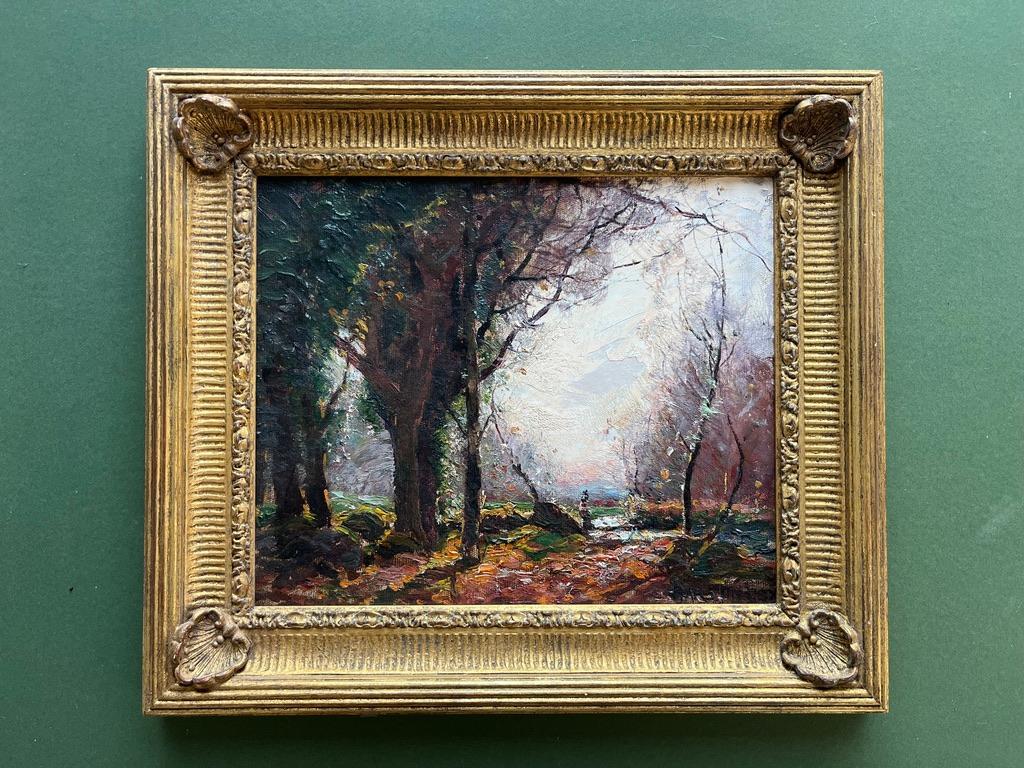 Garstin Cox, peinture impressionniste des bois de Cornouailles à l'automne, couleur automne en vente 9