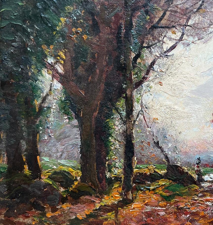 Garstin Cox, Impressionist painting of Cornwall woods in the Fall, Autumn colour For Sale 4