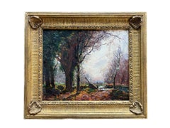 Antique Garstin Cox, Impressionist painting of Cornwall woods in the Fall, Autumn colour