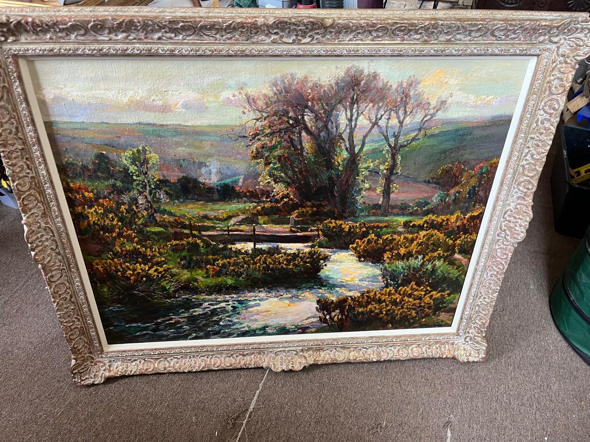 Impressionist Landscape Oil of Roseworthy Valley, Cornwall St Ives School For Sale 3