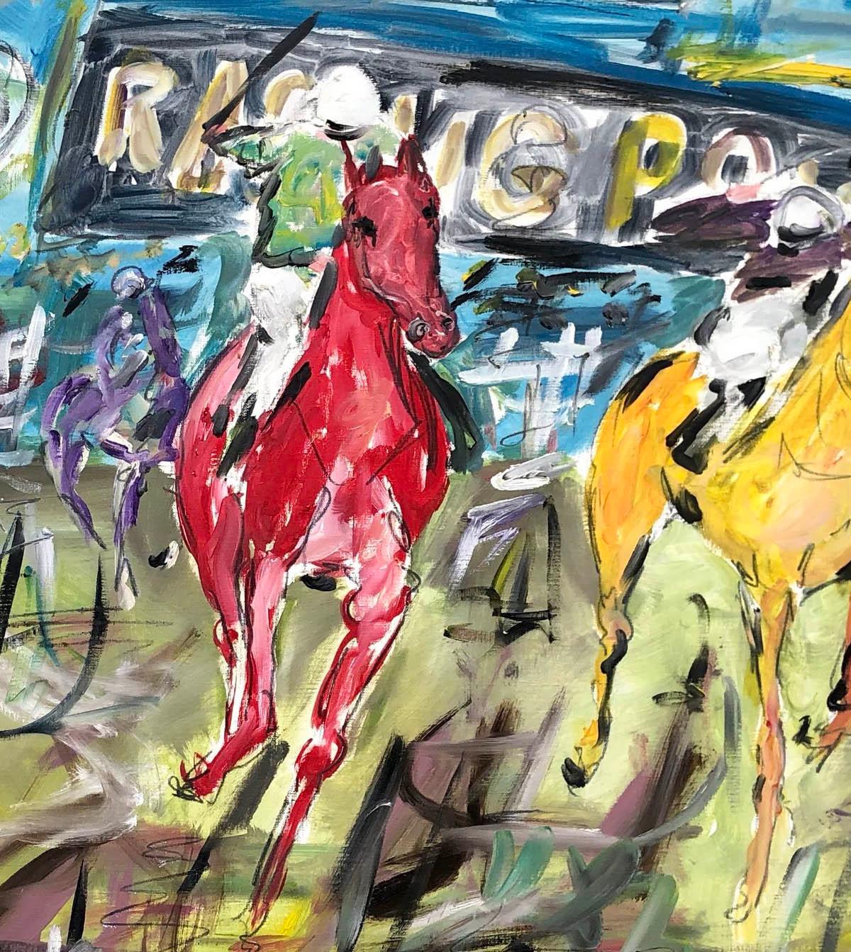 Cheltenham Races, Horse Racing Art, Animal Art, Paintings of the Races en vente 1